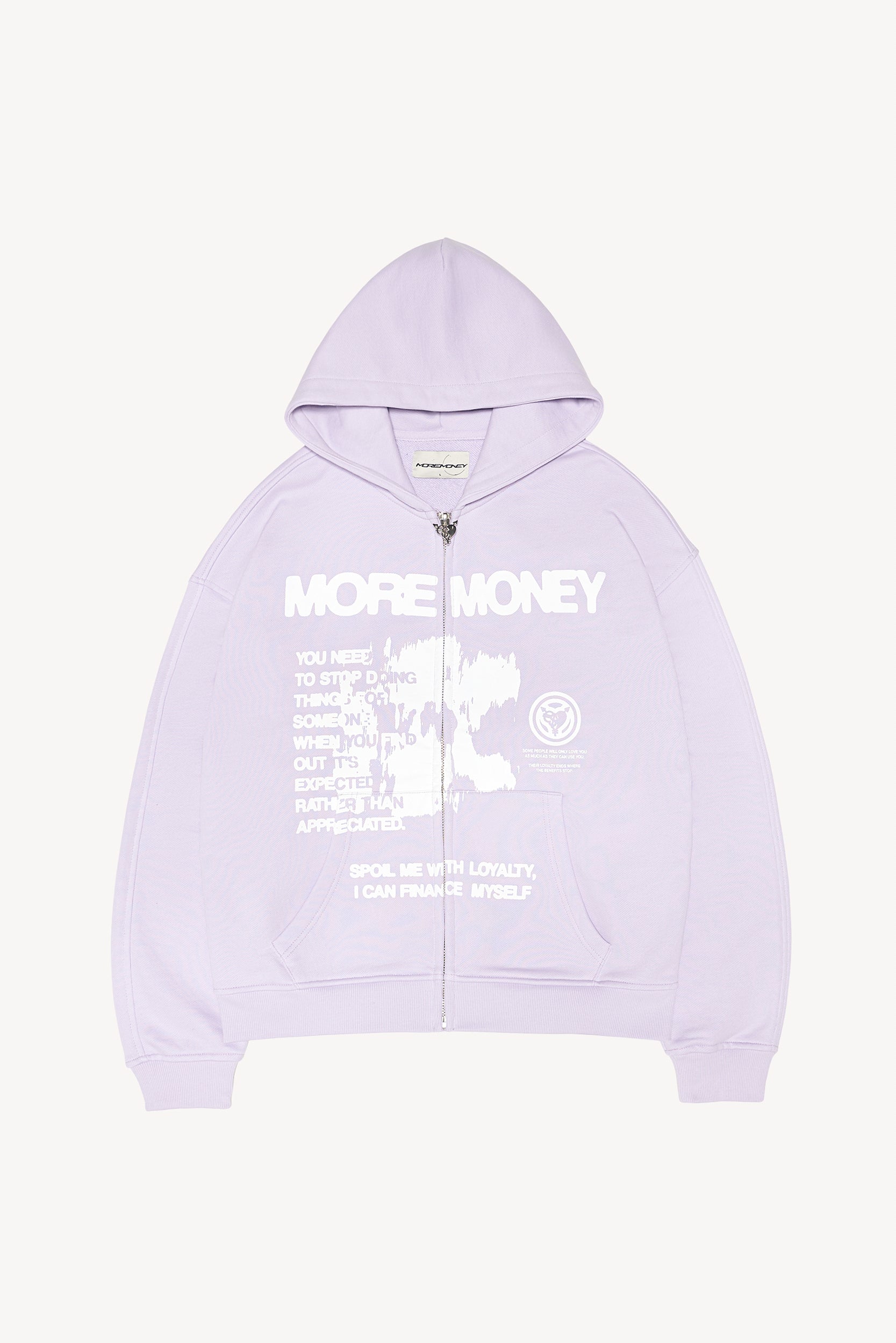 More Money More Love French Violet Zip Hoodie – MORE MONEY MORE LOVE