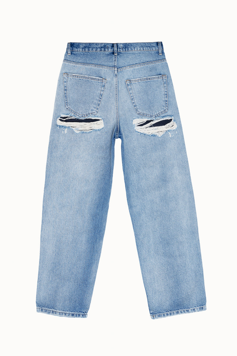 More Money More Love Loose Baggy Denim Jeans in Powder Blue MORE MONEY MORE LOVE More Money More Love Loose Baggy Denim Jeans in Powder Blue MORE MONEY MORE LOVE